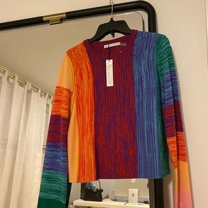 Alice + Olivia Knit Cropped Sweater, Size Large